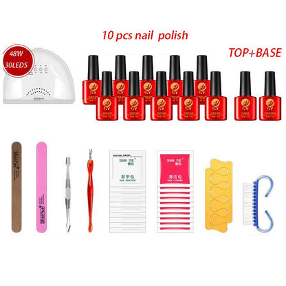 Manicure Set Nail Kit 48W UV Lamp Nail Dryer Set Nail Gel Polish Soak Off Manicure Tool Kit