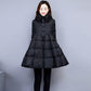 Large Size Cotton Padded Jacket Women's Winter Cloak with A Word Temperament Korean Version of Wild Thick Padded Jacket Mid-length