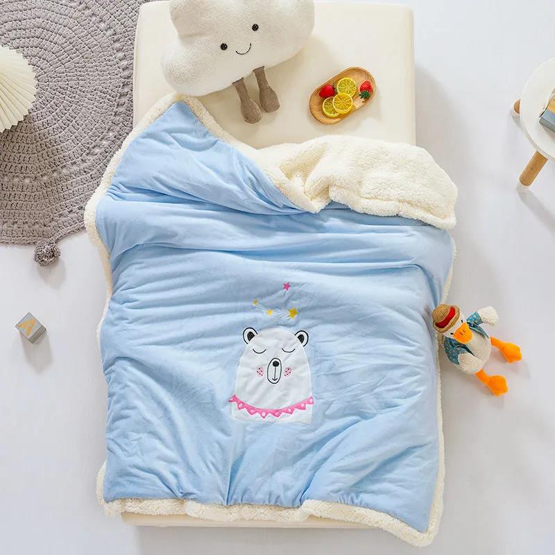 Winter Plush Warm Baby Quilt Newborn Baby Quilt Small Wool Blanket Children's Quilt Thickened In Autumn and Winter