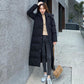 Stand-up Collar Hooded Down Jacket Padded Jacket Women Fall/winter Loose Padded Jacket Women Long Over-the-knee Padded Jacket Straight Slim Coat