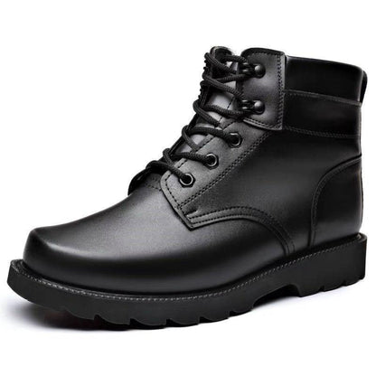 New Faux Leather Boots Winter Cotton Boots for Men and Women Warm Cotton Shoes Combat Boots Non-slip Thick-soled Martin Boots