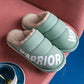 Autumn and Winter Pure Cotton Slippers Indoor Warmth Flat Shoes Feather Upper Casual Home