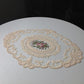 European Oval Lace Embroidered Coaster Bedroom Study Kitchen Cup Table Mat Food Fruit Plate Cover Cloth