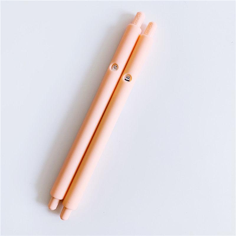 Gray and White Brown Bear Gel Pen with Emoticon Package Office Study Sign Pen