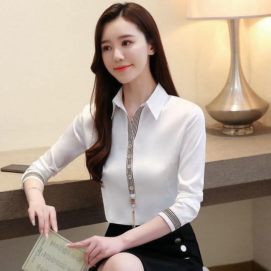 Summer Office Top Female Women Shirts Women's White Shirt Blouses Tops Long Sleeve Chic Woman Blouse