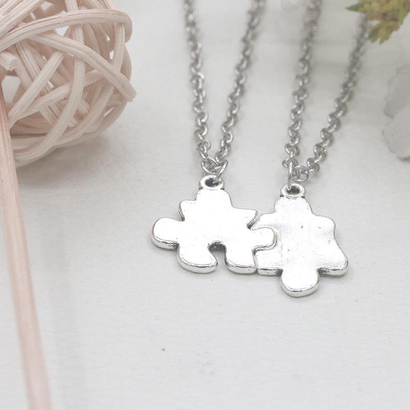 Best Friends Pendant Necklace Two-Piece Splicing Necklace Jewelry