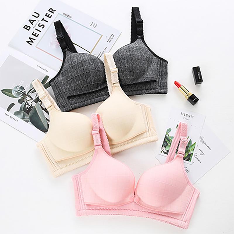 Nursing Bra Pure Cotton No Steel Ring Front Buckle Anti-sagging Adjustable Maternity Underwear Gather Nursing Bra