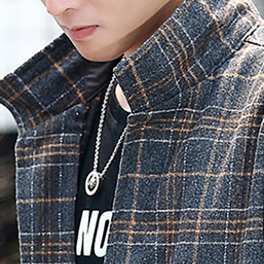 Autumn and Winter Plaid Men's Japanese Jacket All-match Outer Jacket Youth Loose Fashion Jacket