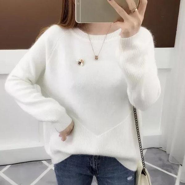 Fall Loose Student Sweater Outer Wear Autumn and Winter Round Neck Knitted Bottoming Shirt
