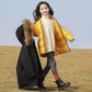 Girls' Warm Winter Clothes Mid-length Windproof Quilted Jacket Thicken Plus Velvet Winter Cotton Clothing