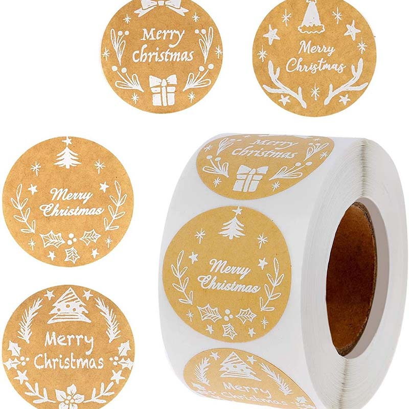 500 Christmas Stickers/roll Kindergarten Baby Bonus Stickers Students Decorate Christmas Gift Box Gift Stickers
