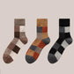 Three Pairs of Winter Men's Wool Socks Plus Velvet Thick Terry Snow Socks Fashion Stitching Multicolor Tube Socks