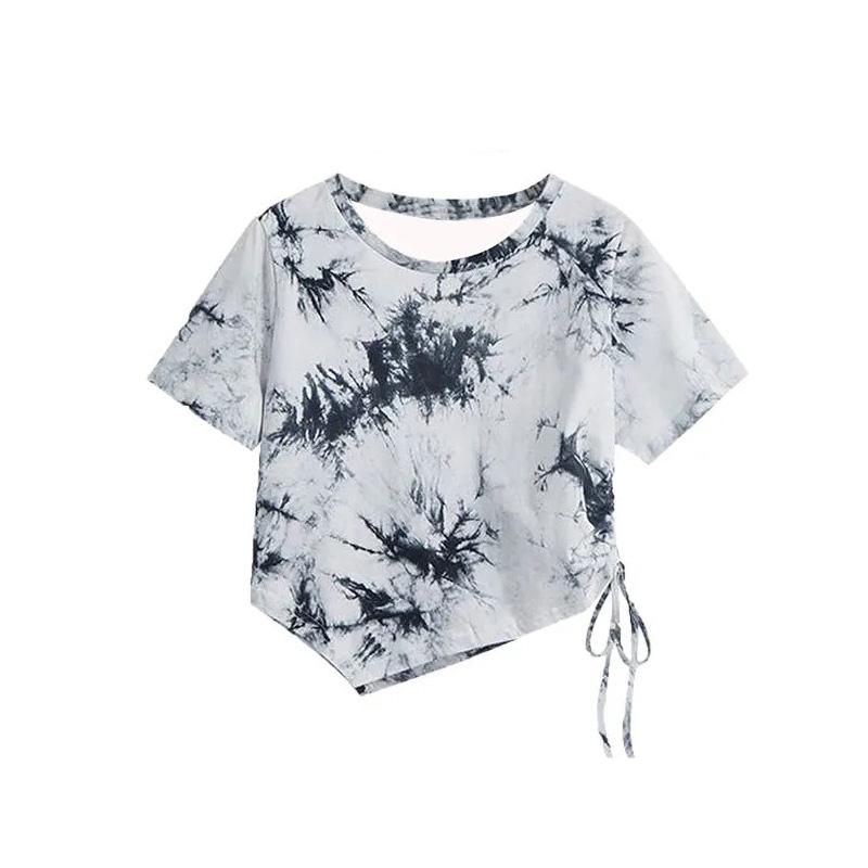 Short-sleeved T-shirt Women's Irregular Short Top Summer Dress Plus Size Women's Fit T-shirt