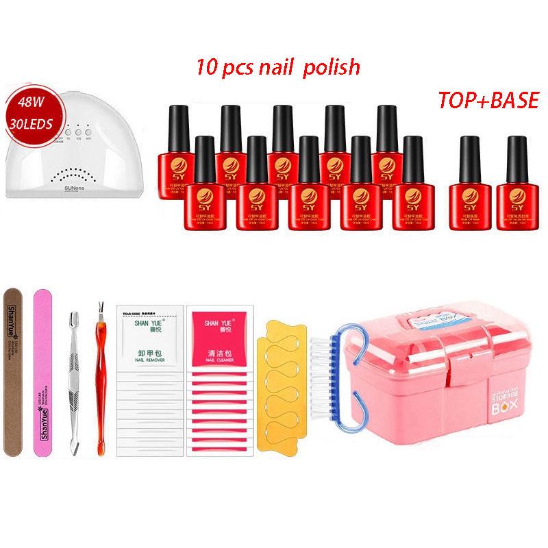Manicure Set Nail Kit 48W UV Lamp Nail Dryer Set Nail Gel Polish Soak Off Manicure Tool Kit