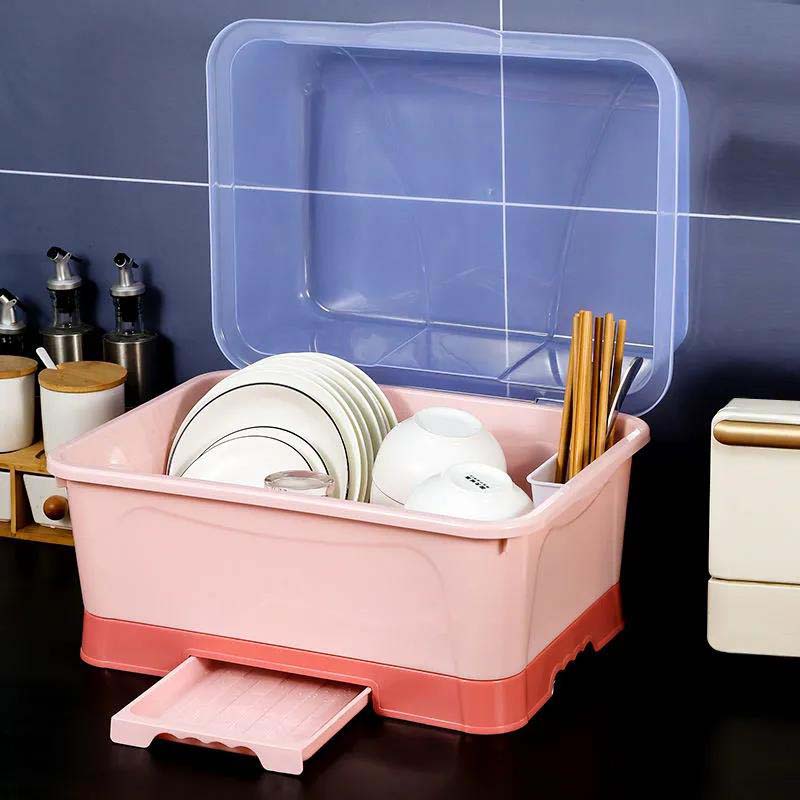 Cupboard Storage Tableware Cabinet Kitchen Shelf Cutlery Storage Box
