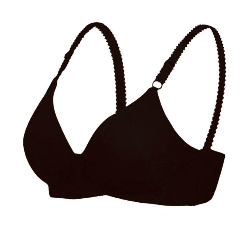 Ladies No Steel Ring Thin Push Up Bra Sexy Lace Print Comfortable Breathable Skin-Friendly Soft Bra