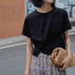 Women Ladies Summer Personality Tops button Irregular Loose Short Sleeve Short T-shirt Blouse