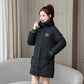 Down Cotton Bread Jacket Women's Mid-length Korean Cotton-padded Jacket Fashion Thick Cotton-padded Coat Loose Large Size Jacket