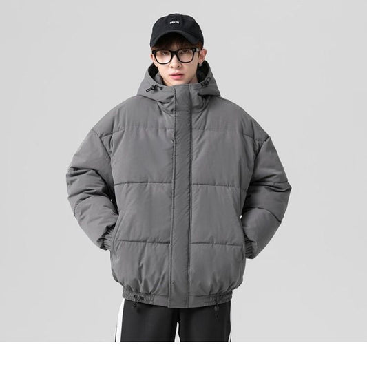 Winter Japanese Style Large Size Cotton-padded Jacket Korean Version of The Trend Loose Thick Coat Men's Drawstring Hooded Bread Suit Jacket Coat