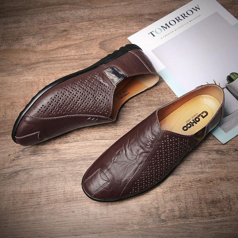 Breathable Leather Flats Loafers Men Casual Shoes Luxury Fashion Shoe