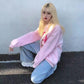 WTEMPO Pink Heart Printed  Jeans Women's High Waist Loose Casual Jeans Straight Super Long Wide Leg Jeans