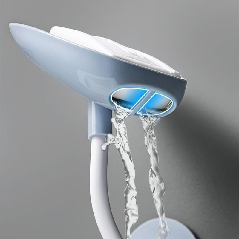 2PC Bathroom Creative Soap Box Multi-function Rotating Drainage Storage Rack Kitchen Storage Soap Dish