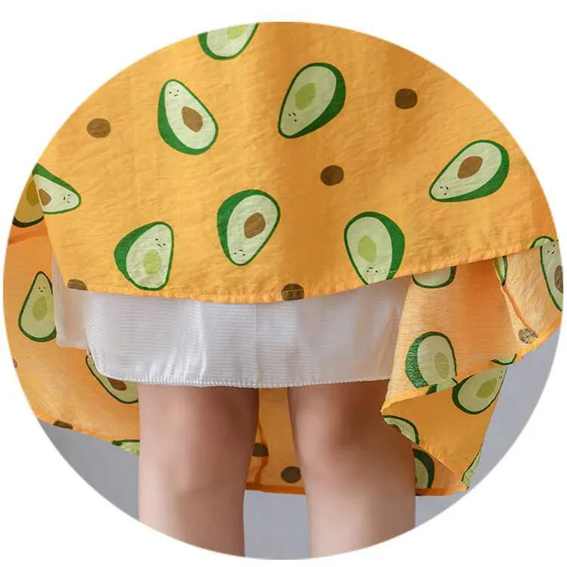 Skirts Womens Female Casual Ankle-length Skirt Summer Loose Thin A-line Skirts High Waist All-match Avocado Print Skirt
