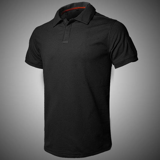 Archon Lapel Quick-drying T-shirt Men's Quick-drying Short-sleeved Loose Summer  Shirt Outdoor Round Neck Tactical    Shirt