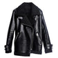 Autumn and Winter Thick Lamb Fur One Motorcycle Leather Jacket Large Size Stand Collar Ladies Cotton Jacket