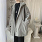 Autumn and Winter Casual Windbreaker Mid-length Coat Loose Men's Hooded Jacket