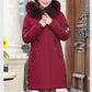 Women's Solid Color  Down Jacket Mid-length Korean Style Loose Thick Coat Warm Cotton Coat Large Fur Collar Winter Quilted Jacket