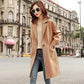 Autumn and Winter Coat Women's Mid-length Cotton and Thick Woolen Loose Casual Coat