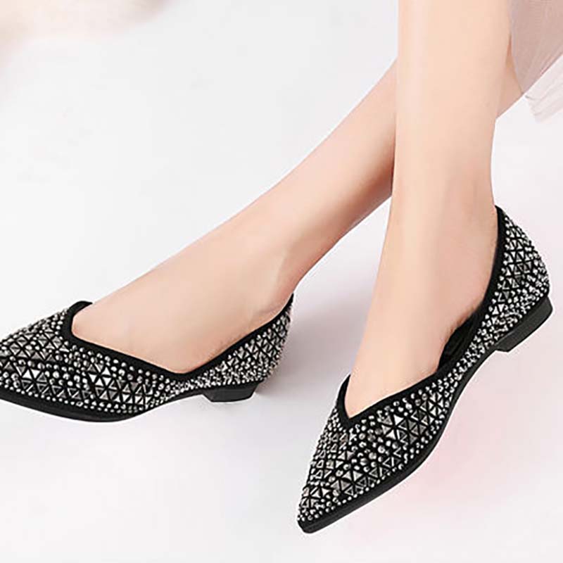 Summer Flat Shoes All-match Shallow Mouth Pointed Toe Single Shoes Women Fashion Scoop Shoes Soft Sole Peas Shoes Women