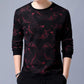 Autumn and Winter Plus Velvet Padded Long-sleeved Sweater Men's Long-sleeved T-shirt Men's Printed Shirt Bottoming Shirt