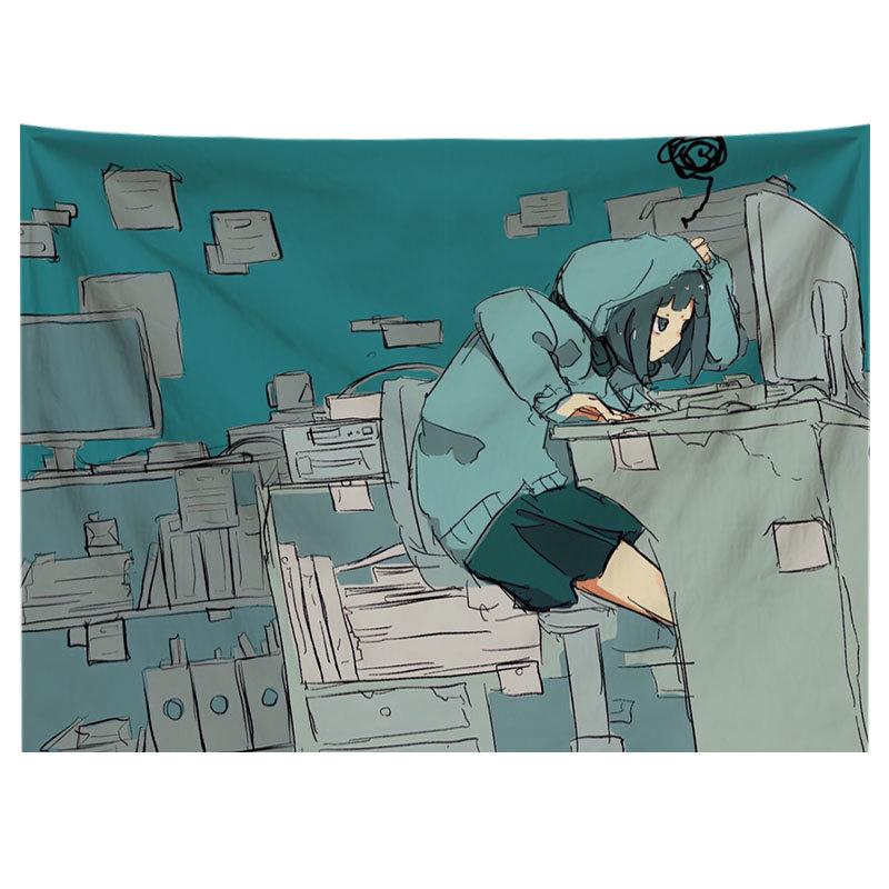 4Style Girl Tapestry/AnimeWall Hanging/Cartoon Tapestry/INS Style Tapestry/Background Cloth/Beach Towel/Wall Decor/Bedspread/Home Decor/Gift