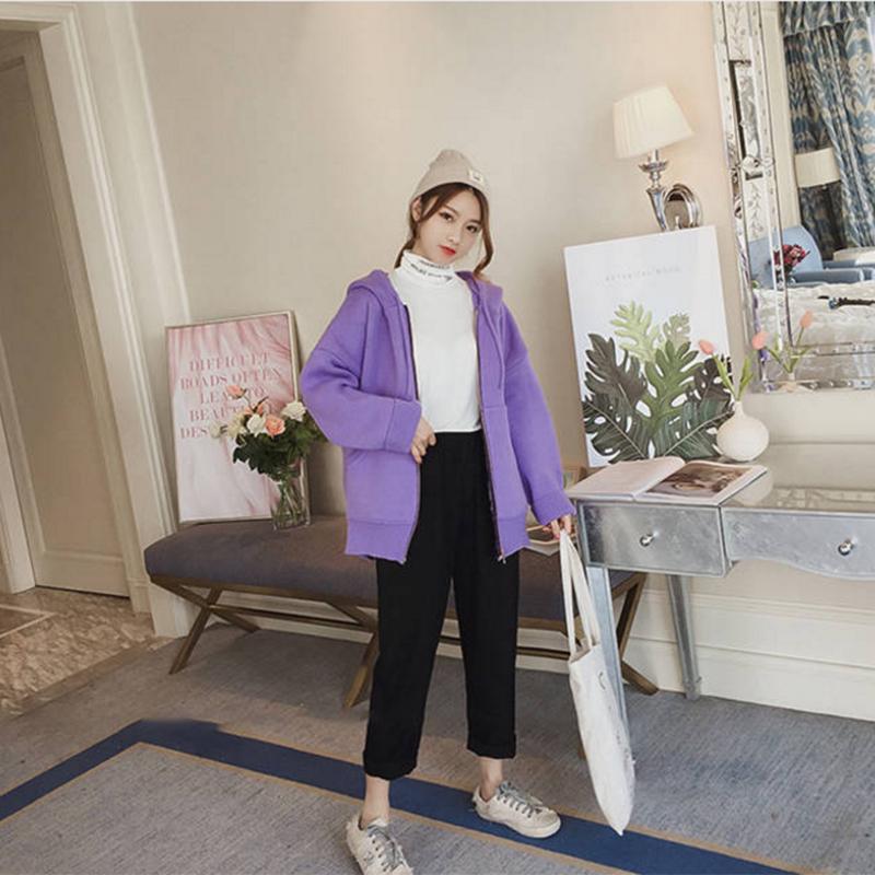 Pofulove Women's Turtleneck Thick Sweater Winter Plus Velvet Turtleneck Long-sleeved Wild Shirt