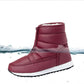Women's Snow Boots Short Tube Non-slip Cotton Shoes Waterproof and Velvet Warm Flat Bottom
