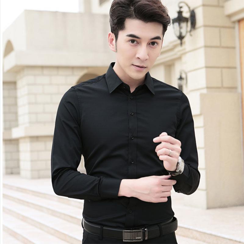 Men's White Shirt Long-sleeved Spring and Autumn Bottoming Shirt Korean Version of The Slim-fit Business Formal Suit with Work Shirt