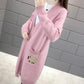 Mid-length Sweater Fashion Knit Cardigan Jacket for Spring and Autumn Simple Casual Women's Jacket