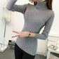 Women Black Warm Turtleneck Pullover Sweater Skinny Thick Pure Knitted Bottoming Shirt Coat