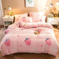 WTEMPO Winter Warm Bedding Set Duvet Cover Sets 4pcs King Size Queen Fleece Comforter Bed Linens