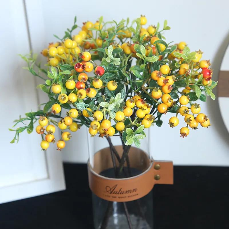 Artificial Green Plant Olive Fruit Red Fruit Berry Bean Branch Home Living Room Christmas Decoration Flower Fake Flower Decoration Furnishings