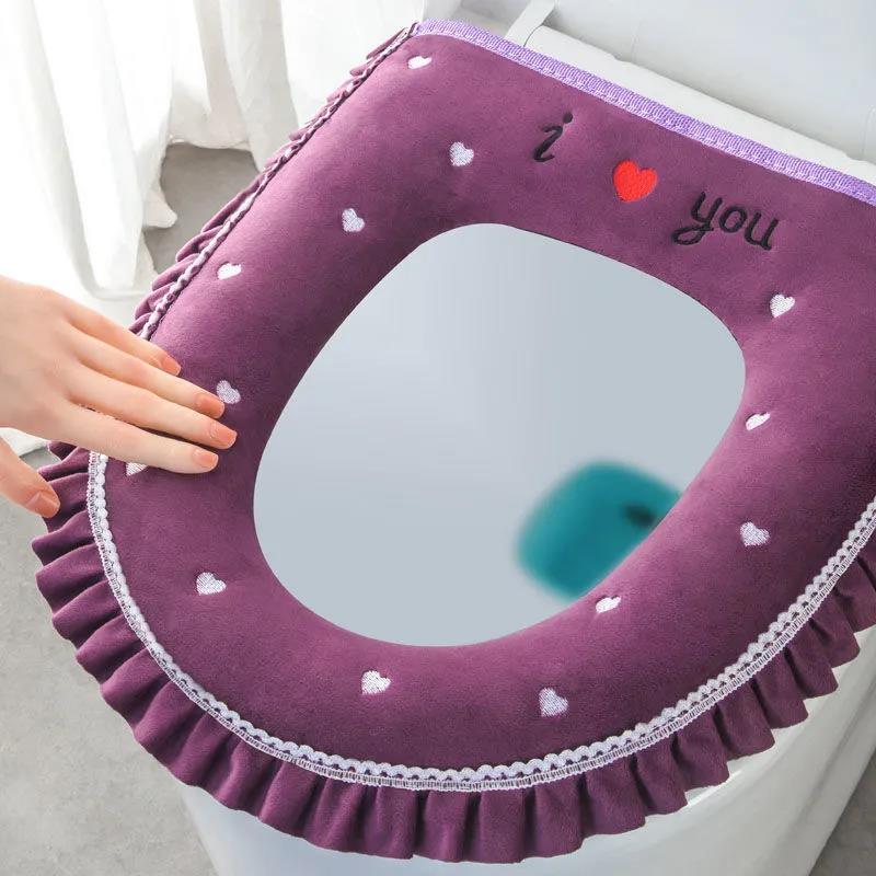Toilet Seat Household Toilet Cover Zipper Toilet Seat Four Seasons Universal Waterproof Washable Toilet Seat