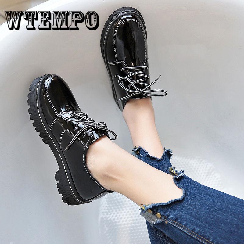 Shoes Student Casual Round Head Small Shoes Women British Thick Bottom Women's Shoes