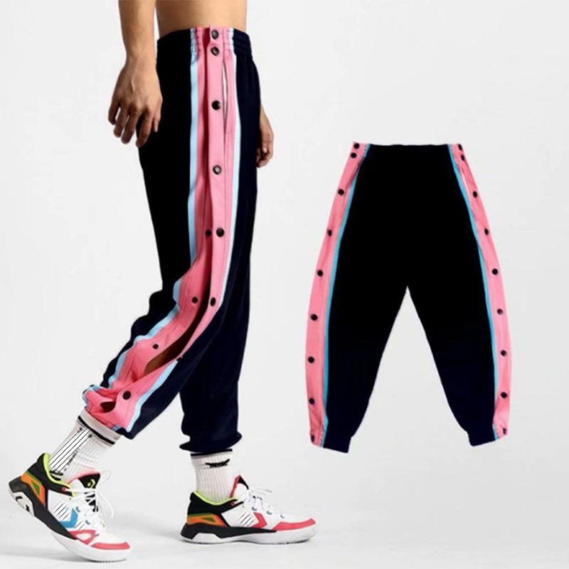 Basketball Men's Breasted Trousers Men's Basketball Training Full Buckle Spring and Autumn Sports Trousers Men's Loose Thickened Trousers