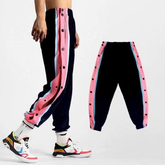 Basketball Men's Breasted Trousers Men's Basketball Training Full Buckle Spring and Autumn Sports Trousers Men's Loose Thickened Trousers