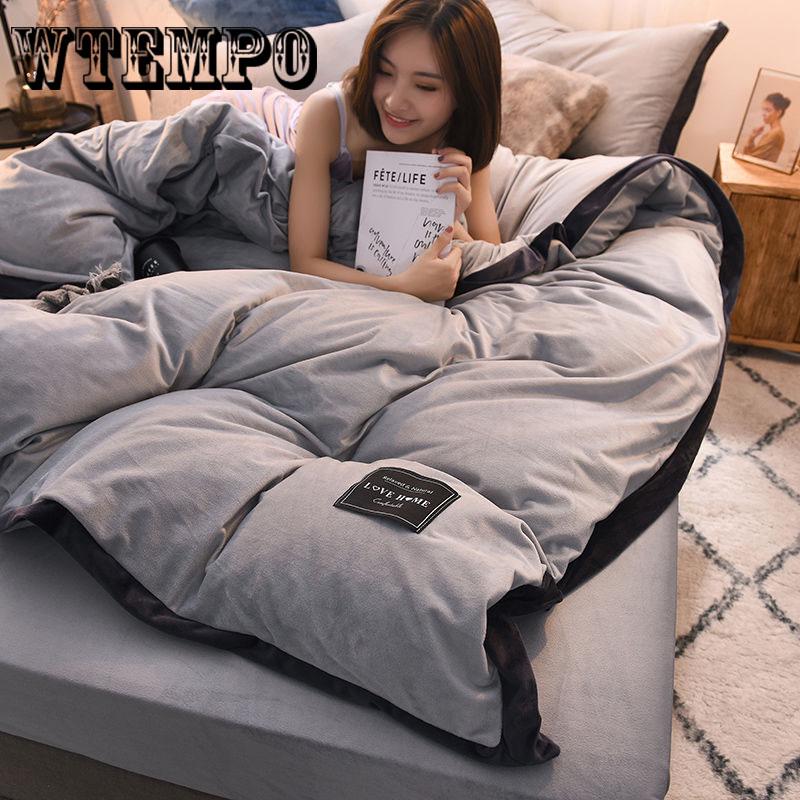 Cartoon Sanding Velvet Coral Fleece Boy Girl Four-piece Home Textile Christmas Gifts