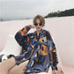 Geometric Print Women Dress Girl Loose O-Neck Casual Long T-shirt Dress Loose Home Comfort Outer Convenient