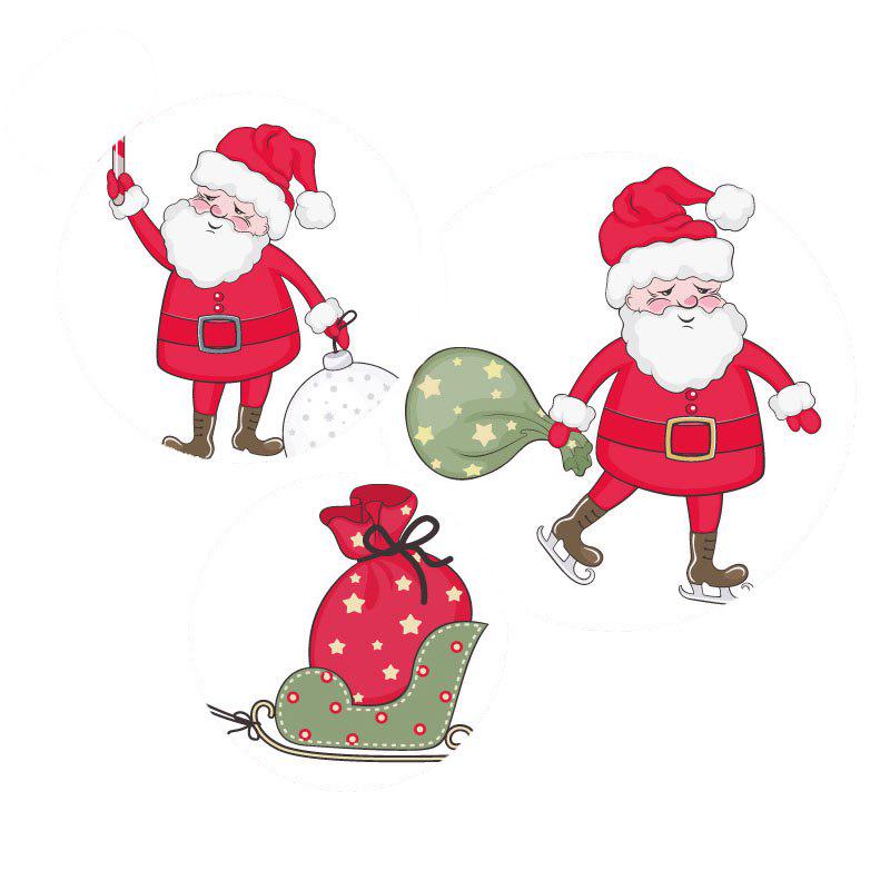 [Christmas Monopoly] Christmas Wall Stickers Holiday Gifts Home Decor Santa Claus Pattern decals chr