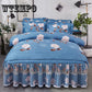 Bed Skirt  Bedding Set European Line Duvet Quilt Cover